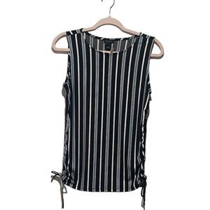 New with Tags Ann Taylor Factory Sleeveless Blue, Black and White Strip Tank Top